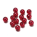 Rote Perlen mit glänzender Galvanisierung und Mittelloch für DIY-Schmuckherstellung - 6mm (100 Stück/Packung) / Rot