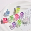 Rainbow acrylic translucent F-shaped letter bead with large hole for DIY jewelry - Letter F / 5 Pieces