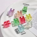 Colorful acrylic letter H bead for DIY jewelry making with iridescent finish 21mm - Letter H / 5 Pieces