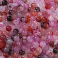 8mm colorful acrylic beads with marble texture and ink wash style for DIY jewelry making - 8mm (2mm Hole) 20 Pieces / Red Purple
