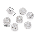 Vue détaillée des perles creuses de 11,5 mm en alliage d'argent pour bijoux DIY - (5*11.5mm/1.4mm Trou) 10 Pièces / Argent
