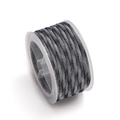 Black and white 4mm braided non-stretch cotton cord on a spool for DIY jewelry - 1 Roll (Approx 7.5m) / Black and White
