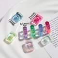 Acrylic iridescent letter beads for DIY jewelry with size measurements of 14mm and 21mm - Letter I / 5 Pieces