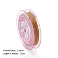 Golden 0.6mm nylon coated stainless steel wire 100m spool for jewelry DIY making - 0.6mm (100 Meters) / Gold