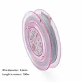 Detailed view of 0.6mm white nylon coated steel wire for DIY jewelry making - 0.6mm (100 Meters) / White