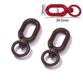 Detailed size specifications of 39.5mm brown alloy swivel lobster clasp for DIY crafts - 14g / Brown