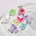 Colorful transparent acrylic L-shape letter beads with glossy finish for DIY jewelry - L / 5 Pieces