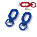 Detailed dimensions of blue and red swivel lobster clasps for bags and DIY crafts - 14g / Dark Blue