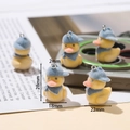 Close-up of yellow flocked duck pendant with blue hat and metal ring, 28mm size detail - Hat Yellow Duck