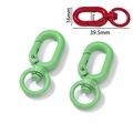 Detailed dimensions of the 39.5mm colorful alloy swivel snap hook for DIY keychains - 14g / Light Green