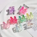 Set of colorful iridescent acrylic M and W letter beads for DIY jewelry making - M / 5 Pieces