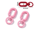 Detailed dimensions of 39.5mm red and pink swivel lobster clasps for DIY jewelry making - 14g / Light Pink