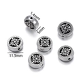 Perles d'espacement boussole vajra argent antique pour bijoux DIY charme plat 11,5 mm - K Blanc/Argent