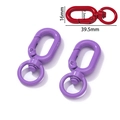 Macro shot of colorful alloy swivel snap hooks with precise size measurements in mm - 14g / Purple