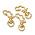Close-up of three gold cloud-shaped alloy lobster clasps for handmade DIY keychains - Cloud Shape / 5 Pieces / Gold