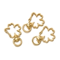 Three pieces of cherry blossom shaped lobster clasps in gold finish for DIY jewelry making - Cherry Blossom / 5 Pieces / Gold