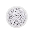 Cuentas redondas de acrílico blanco con letras plateadas para joyería DIY - Redondo Blanco Plata Alfabeto Inglés / Paquete de 100