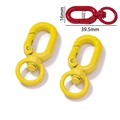 Detailed view of colorful lobster clasps in red and yellow with 39.5mm size dimensions - 14g / Yellow