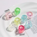 Five assorted translucent colorful acrylic mini cup charms for DIY jewelry and bracelets - Letter Q / 5 Pieces