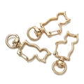 Three cat-shaped gold alloy swivel lobster clasps for DIY keychain jewelry making - Cat Shape / 5 Pieces / KC Gold