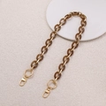 Correa de cadena de 62cm en acrílico ámbar y metal dorado con cierres de mosquetón - Longitud aprox. 62cm/Diámetro de cadena 1.8cm / Marrón