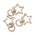 Three gold star-shaped lobster clasps with 360-degree rotating rings for DIY keychains - Star Shape / 5 Pieces / KC Gold
