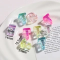 Iridescent letter T acrylic bead for DIY jewelry with 6mm large hole and 16.5mm height - Letter T / 5 Pieces