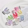 U-shaped iridescent acrylic beads in mixed pastel colors for DIY jewelry making - Letter U / 5 Pieces