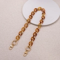 Amber acrylic chain strap with gold metal lobster clasps for DIY handbags - Length approx 62cm/Chain diameter 1.8cm / Orange