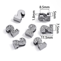 Silver number 2 slider bead with rhinestones for DIY bracelet jewelry making - Number 2