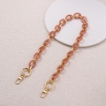 Pink marble acrylic chain strap with gold metal rings and lobster clasps for handbags - Length approx 62cm/Chain diameter 1.8cm / Pink