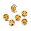 Perle d'espacement dorée de 11,5 mm en alliage avec motifs radiaux pour création de bijoux - (5*11.5mm/1.4mm Trou) 10 Pièces / Or