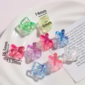 Pack of colorful mini acrylic hair clips in transparent x-shape for DIY jewelry crafts - Letter X / 5 Pieces