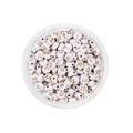 Flat round white acrylic letter beads with gold initials in a transparent storage case - Round White Gold English Alphabet / 100pcs Pack