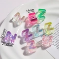 Colorful acrylic letter Z bead with iridescent finish for DIY jewelry bracelet making - Letter Z / 5 Pieces
