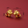 Detalle de cuentas de caballo del zodiaco en oro mate con alas rojas y medida 13mm - Alas Rojas De Pegaso