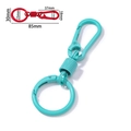 Detail view of 85mm teal carabiner keychain with precise dimensions and spring lock - Standard Type / Lake Green