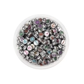 Silver metallic acrylic alphabet beads set in a clear round box for jewelry making - Round Silver Multicolor English Alphabet / 100pcs Pack