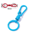 Detailed technical drawing of 85mm candy-colored metal carabiner showing precise dimensions - Standard Type / Blue