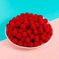 Vibrant red soft polyester pom-poms for DIY crafts and clothing decoration accessories - 50 Pieces/Pack (1cm Diameter) / Red