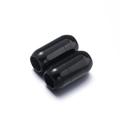 Detalle de cierres de rosca de cápsula negra para joyería DIY y pulseras trenzadas - Diámetro Interior Aprox 3mm / Negro brillante