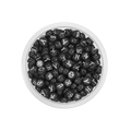 Black round flat acrylic beads with white Cyrillic letters for DIY jewelry making - Round Black White Russian Alphabet / 100pcs Pack