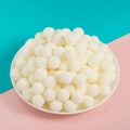 Pompones de felpa blancos de 1,5cm en poliéster para ropa y manualidades de DIY - Amarillo Leche