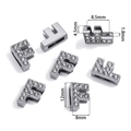 Metall-Schiebeperle Buchstabe F mit Strasssteinen für DIY Armbänder und Schlüsselanhänger - Buchstabe F