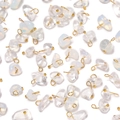 Mini natural white stone pendants with gold metal rings for handmade jewelry DIY - Irregular Raw Stone Pendant / Opal