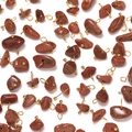 DIY gemstone pendant in reddish-brown goldstone with golden metal pins for jewelry making - Irregular Raw Stone Pendant / Gold Sandstone