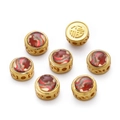Golden zodiac pendant with Fuxing character and intricate hollow patterns for DIY jewelry - 8*10.5mm/Hole 2mm / Virgo