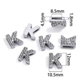 Buchstabe K Legierung Schiebeperle mit Strass für DIY Armbänder und Ketten Zubehör - Buchstabe K