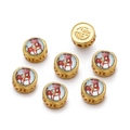 Golden zodiac charms with Ox pattern and Chinese Fu character for DIY jewelry - 8*10.5mm/Hole 2mm / Taurus