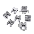 Buchstabe M Legierungsschieber mit Strasssteinen für DIY Uhrenarmbänder und Ketten - Buchstabe M